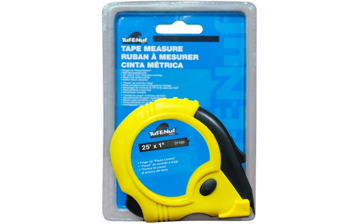 25' x 1" Rubber Jacket Tape Measure - 1/pack