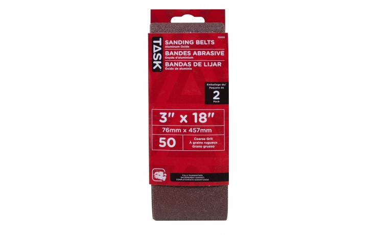 3" x 18" 50 Grit Sanding Belt - 2/pack