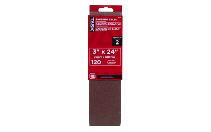 3" x 24" 120 Grit Sanding Belt - 2/pack