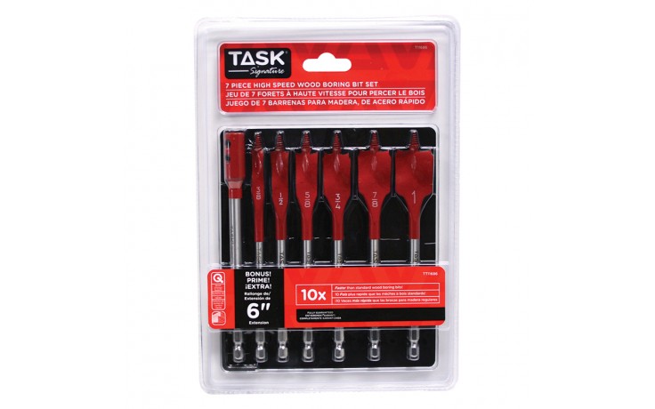 7pc Spade Bit Set - Clamshell