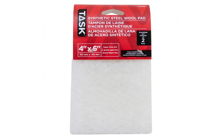 4" x 6" Super Fine White Synthetic Steel Wool Pad - 2/pack