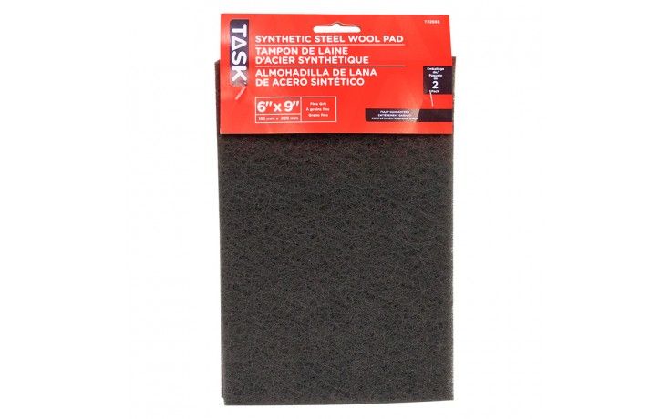 6" x 9" Fine Grey Synthetic Steel Wool Pad - 2/pack