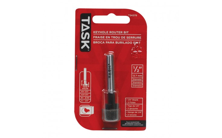 Keyhole 1/2" x 3/16" Carbide Ht. 1/4" Shank Router Bit - 1/pack