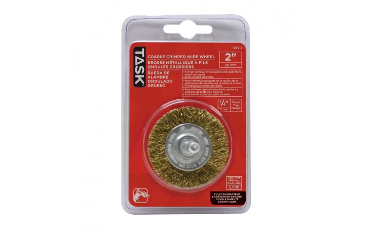 2" Coarse Brass Coated Steel Crimp Wire Wheel - 1/pack