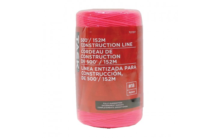 500' Pink Replacement Braided Nylon Construction Line - 1/pack