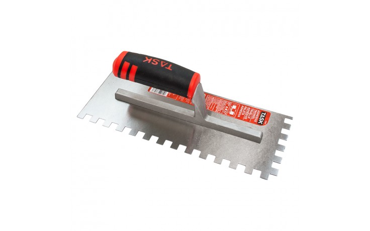 11" x 4 1/2" (3/8" x 3/8" x 3/8") Square Notch Adhesive Trowel with FlexFit Grip