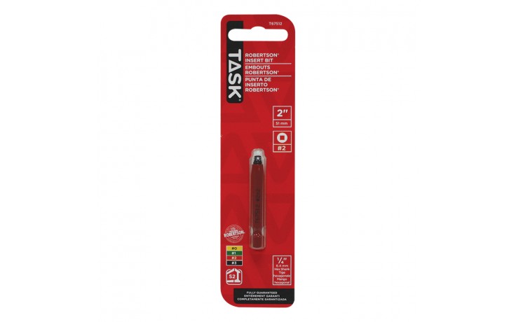 #2 Robertson® 2" Red Two-Piece Screwdriver Bit - 1/pack