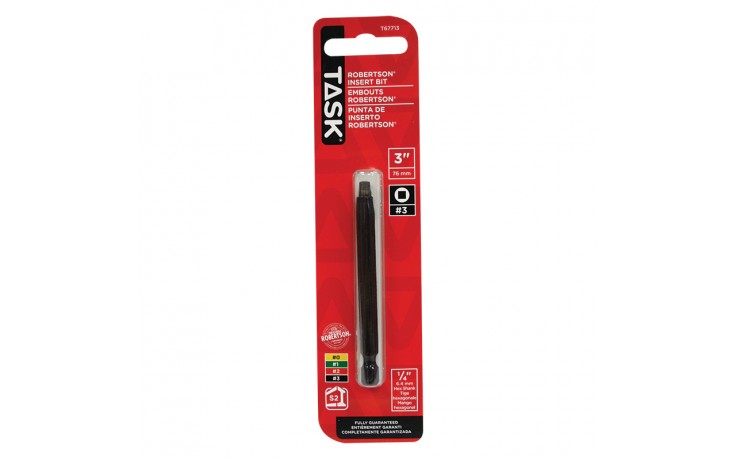 #3 Robertson® 3" Black Two-Piece Screwdriver Bit - 1/pack