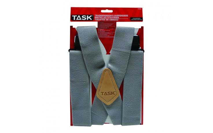 Full Elastic Grey Suspenders - 1/pack