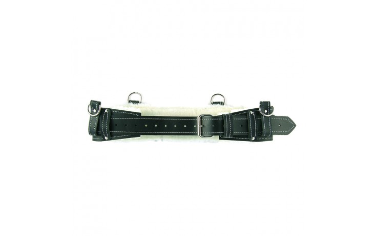 Black Sheepskin Lined Back Support Belt - 1/pack