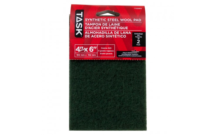 4" x 6" Course Green Synthetic Steel Wool Pad - 2/pack