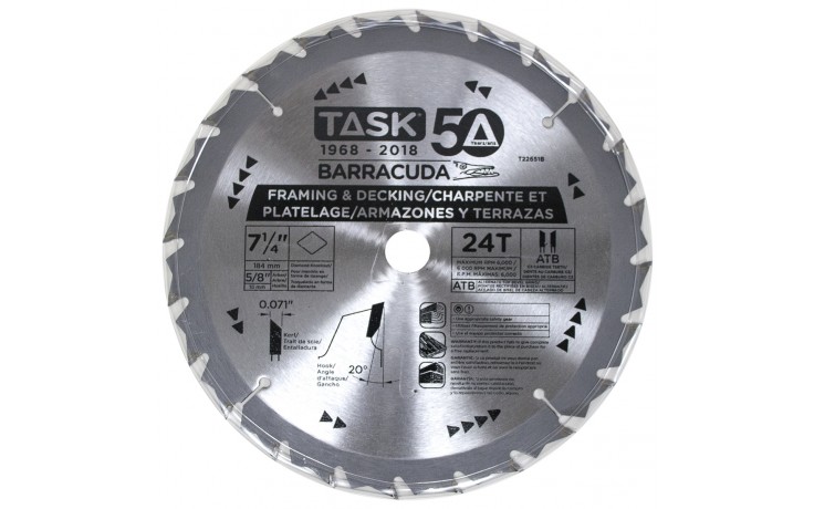 7-1/4" 24T ATB Barracuda Thin Kerf Framing Blade – Bulk