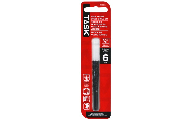 1/8" HSS Drill Bit - 6/Pack