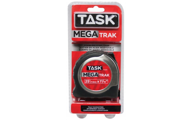 25' (7.6m) x 1-5/16" MegaTrak Stainless Steel Tape Measure - 1/pack
