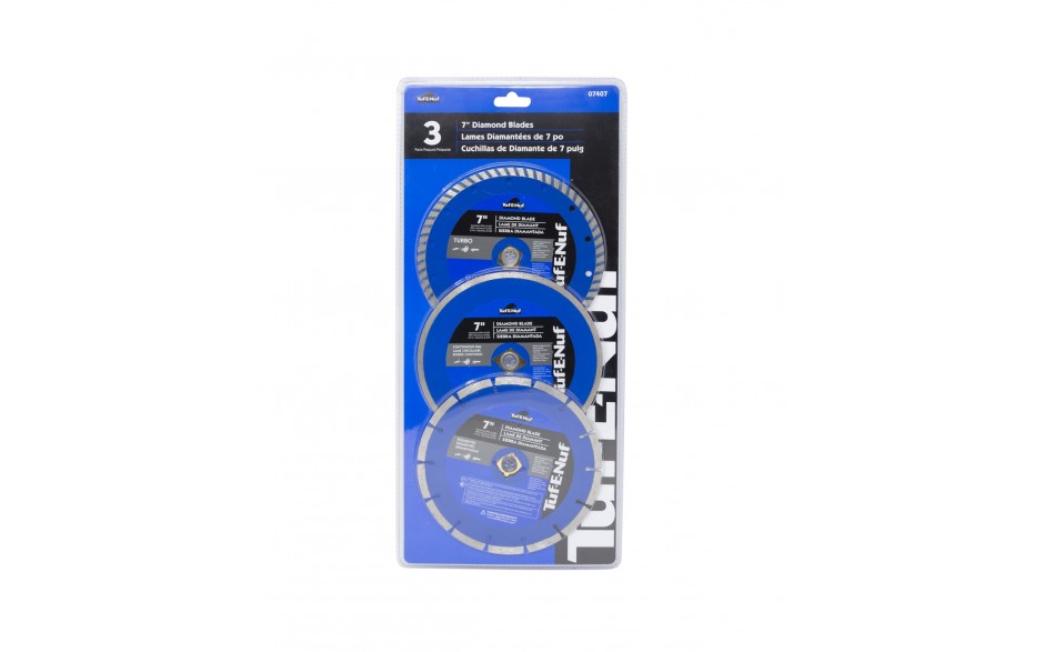 3PC 7" Diamond Blade Set for Cutting Building Materials (Stone, Tile, Brick, and etc.)