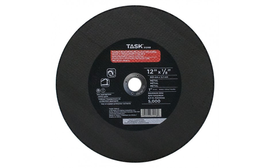 12" x 1/8" 1" Arbor Double Reinforced Metal Cutting Wheel - Bulk