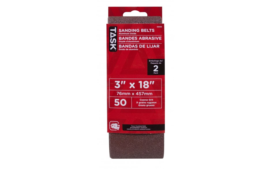 3" x 18" 50 Grit Sanding Belt - 2/pack