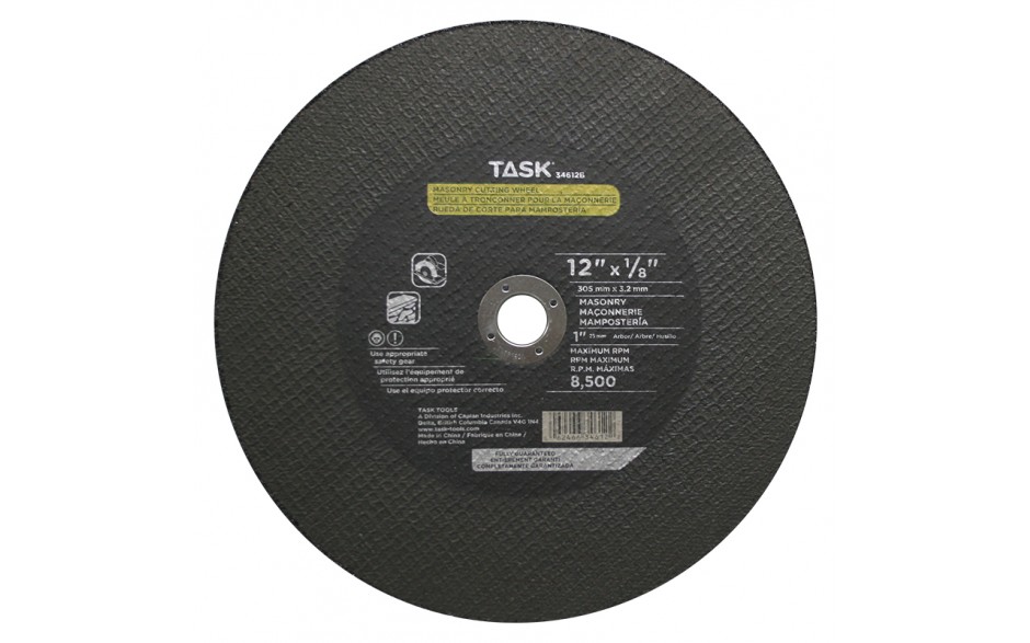 12" x 1/8" 1" Arbor Double Reinforced Masonry Cutting Wheel - Bulk