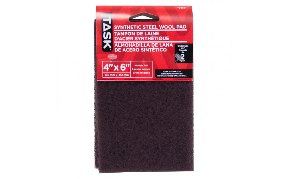 4" x 6" Medium Maroon Synthetic Steel Wool Pad - 2/pack