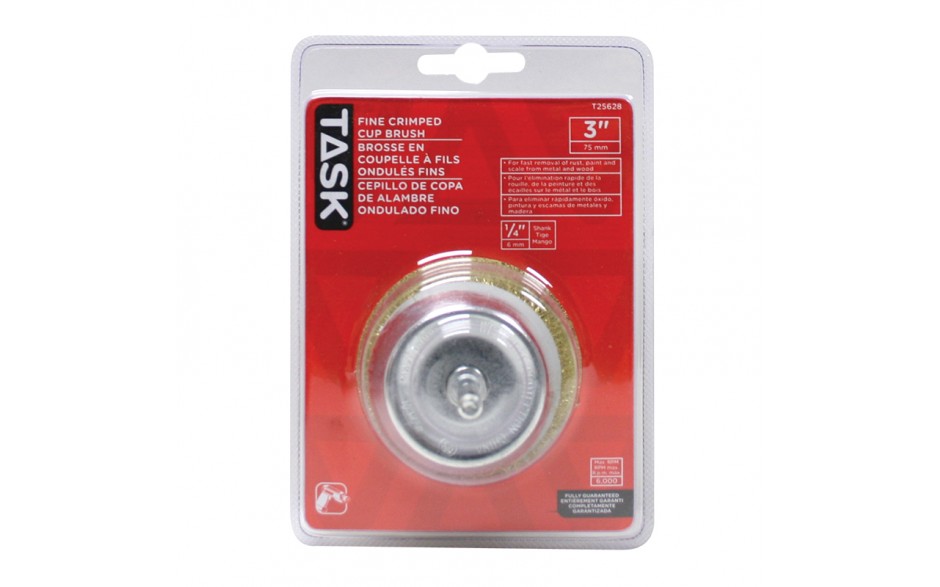3" Fine Brass Coated Steel Wire Crimp Cup Brush - 1/pack
