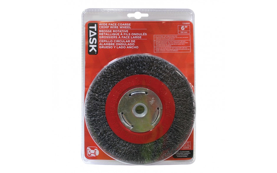 6" Coarse Steel Industrial Crimp Wheel Wide Face - 1/pack