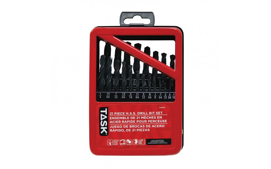 21pc HSS Drill Bit Set - Metal Index Box