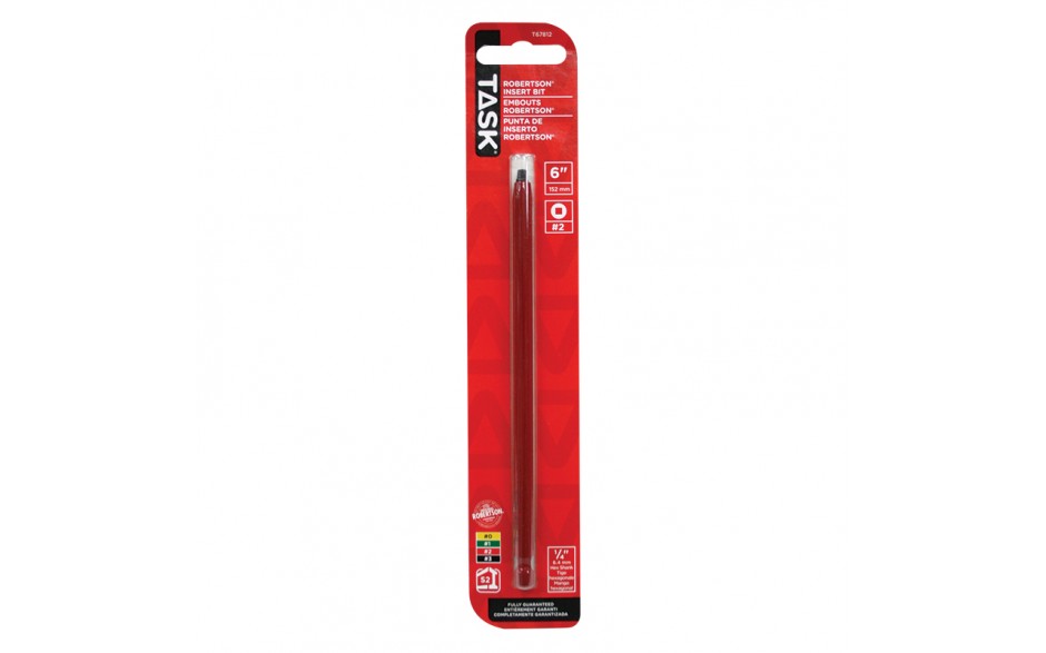#2 Robertson® 6" Red Two-Piece Screwdriver Bit - 1/pack