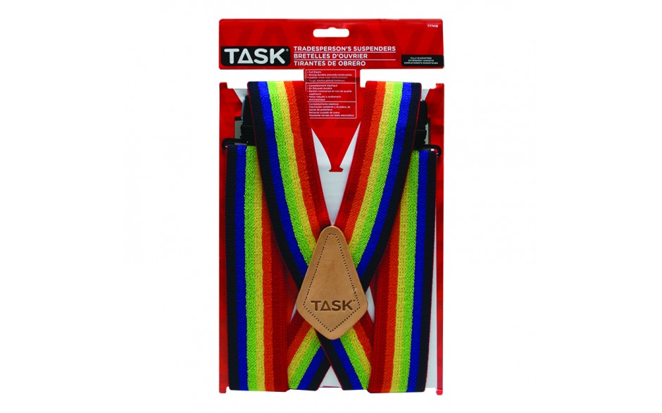 Full Elastic Rainbow Suspenders - 1/pack