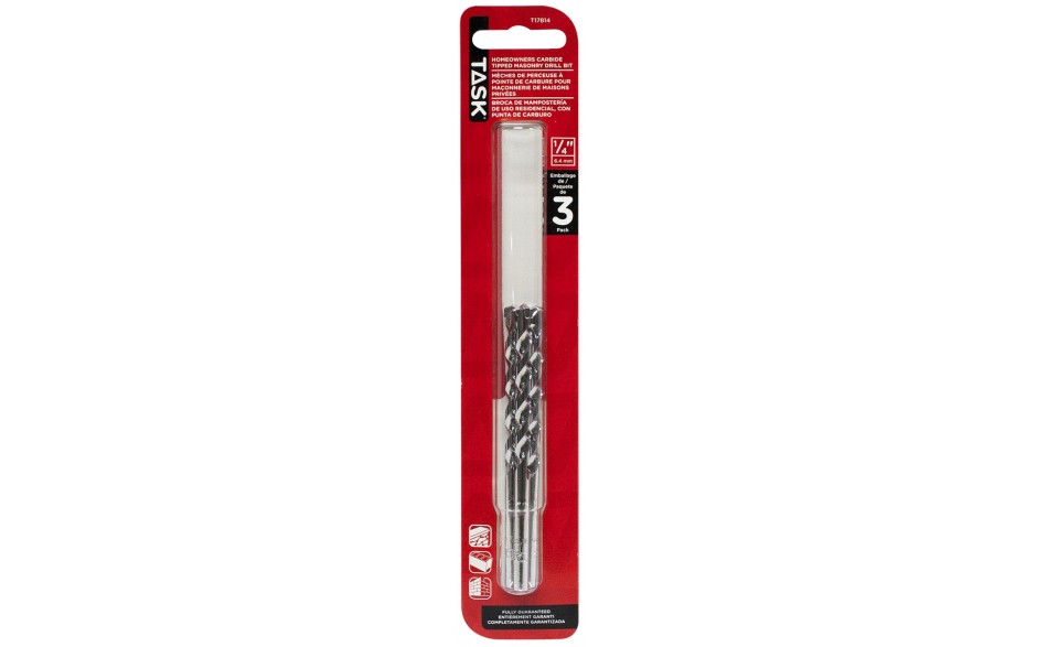 1/4" Rotary Masonry Drill Bit - 3/Pack