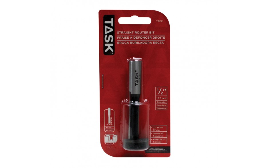 Straight 2-Flute 1/2" x 1-1/2" Carbide Ht. 1/2" Shank Router Bit - 1/pack
