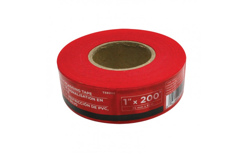 1" x 200' Red PVC Flagging Tape