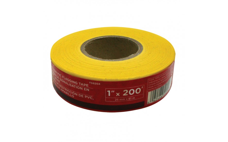1" x 200' Yellow PVC Flagging Tape