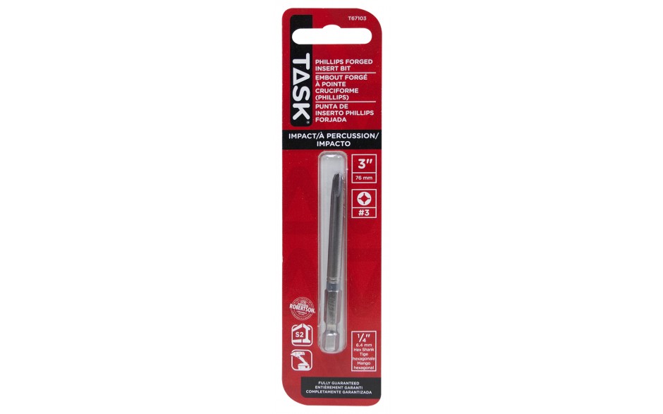 #3 Phillips 3" IMPACT Driver Bit - 1/Pk