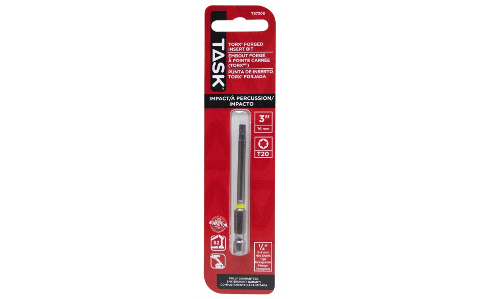 T20 Torx 3" IMPACT Driver Bit - 1/Pk