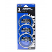 3PC 4-1/2" Diamond Blade Set for Cutting Building Materials (Stone, Tile, Brick, and etc.)