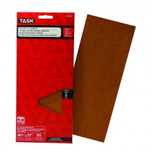 4-1/2" x 11" 60 Grit Medium Aluminum Oxide 1/2 Clip-On Sheets - 5/pack