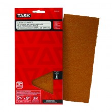 3-2/3" x 9" 60 Grit Medium Aluminum Oxide 1/3 Clip-On Sheets - 5/pack