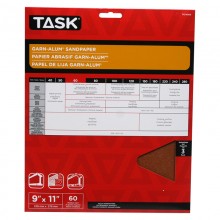 9" x 11" 60 Grit Medium Garn-Alum Sandpaper - 3/pack