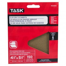 4-1/2" x 5-1/2" 150 Grit Very Fine Aluminum Oxide 1/4 Clip-On Sheets - 5/pack