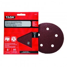 5" 5 Hole 60 Grit Hook & Loop Sanding Discs - 4/pack