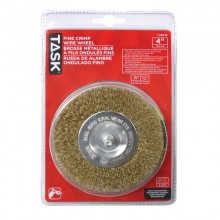 4" Fine Brass Coated Steel Crimp Wire Wheel - 1/pack