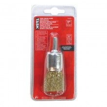 1" Fine Brass Coated Steel Crimp End Brush - 1/pack