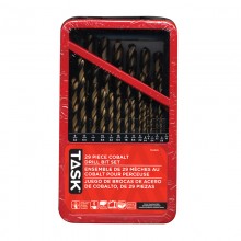 29pc Cobalt Drill Bit Set - Metal Index Box