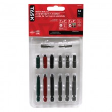 14pc 1" & 2" Robertson® / Phillips Screwdriver Bit Set - Blister Card