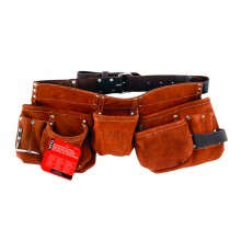 Leather Belt 11 Pocket Carpenter Apron - 1/pack