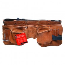 Leather Belt 11 Pocket Oversize Carpenter Apron - 1/pack