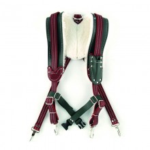 Green & Burgundy Sheepskin Lined Suspender Harnesses - 1/pack