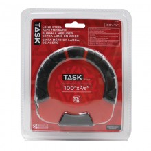 100' x 3/8" Long Steel Tape with Rubber Grip & 3X Gear - 1/pack