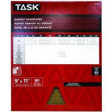 9" x 11" 80 Grit Medium Garnet Sandpaper - Bulk