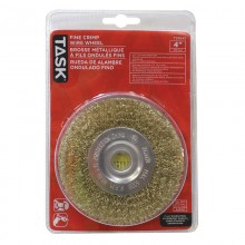 4" Fine Brass Coated Steel Crimp Wire Wheel with 1/2" Arbor Hole - 1/pack